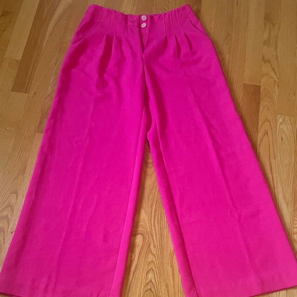 Anthropologie Pink Wide-Leg Pants
